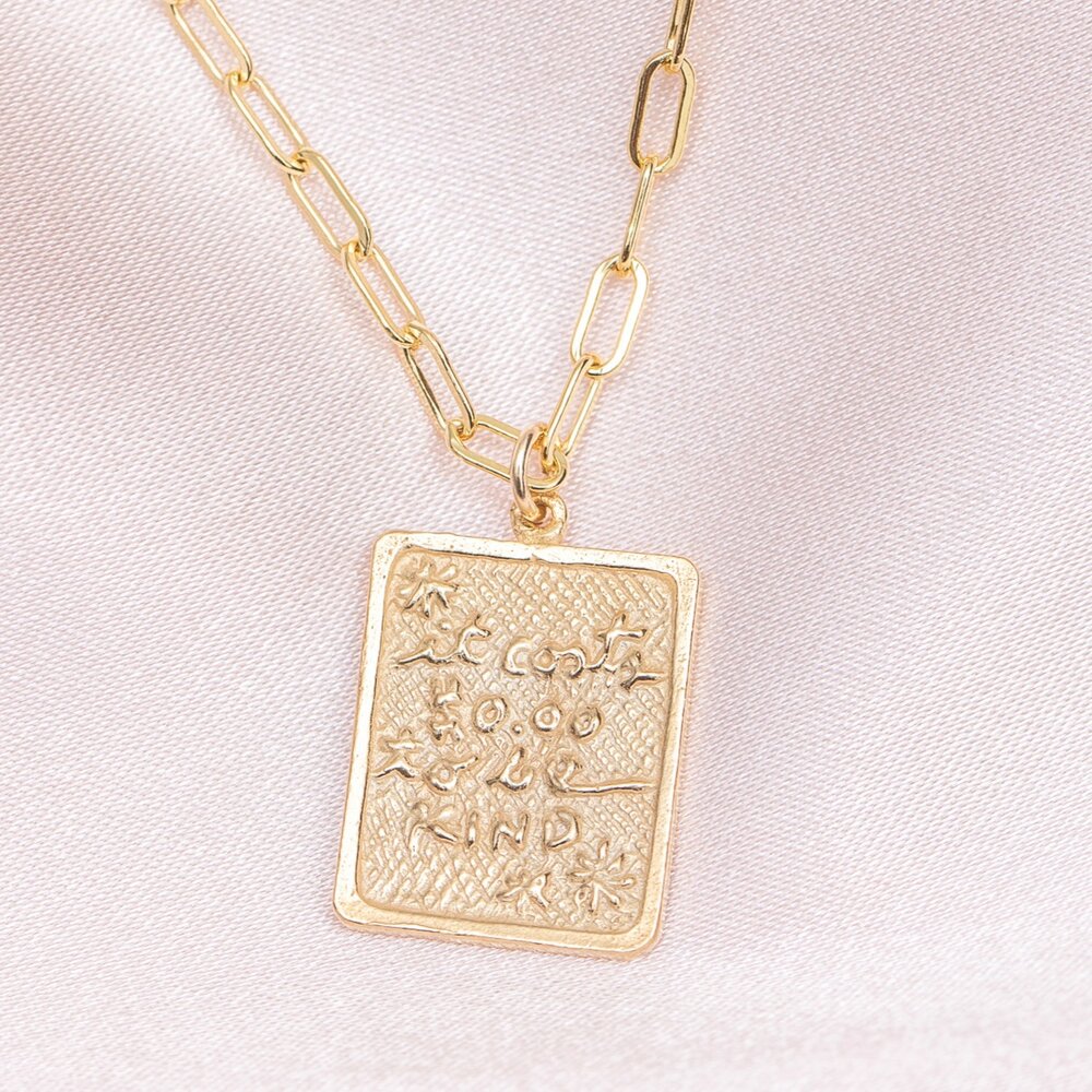 'it costs $0.00 to be kind' necklace
