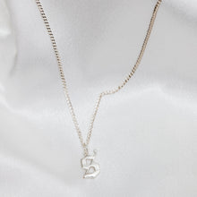 Load image into Gallery viewer, silver old english initial necklace
