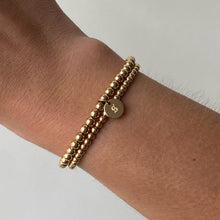 Load image into Gallery viewer, old english initial juno double bracelet stack (3+4mm)
