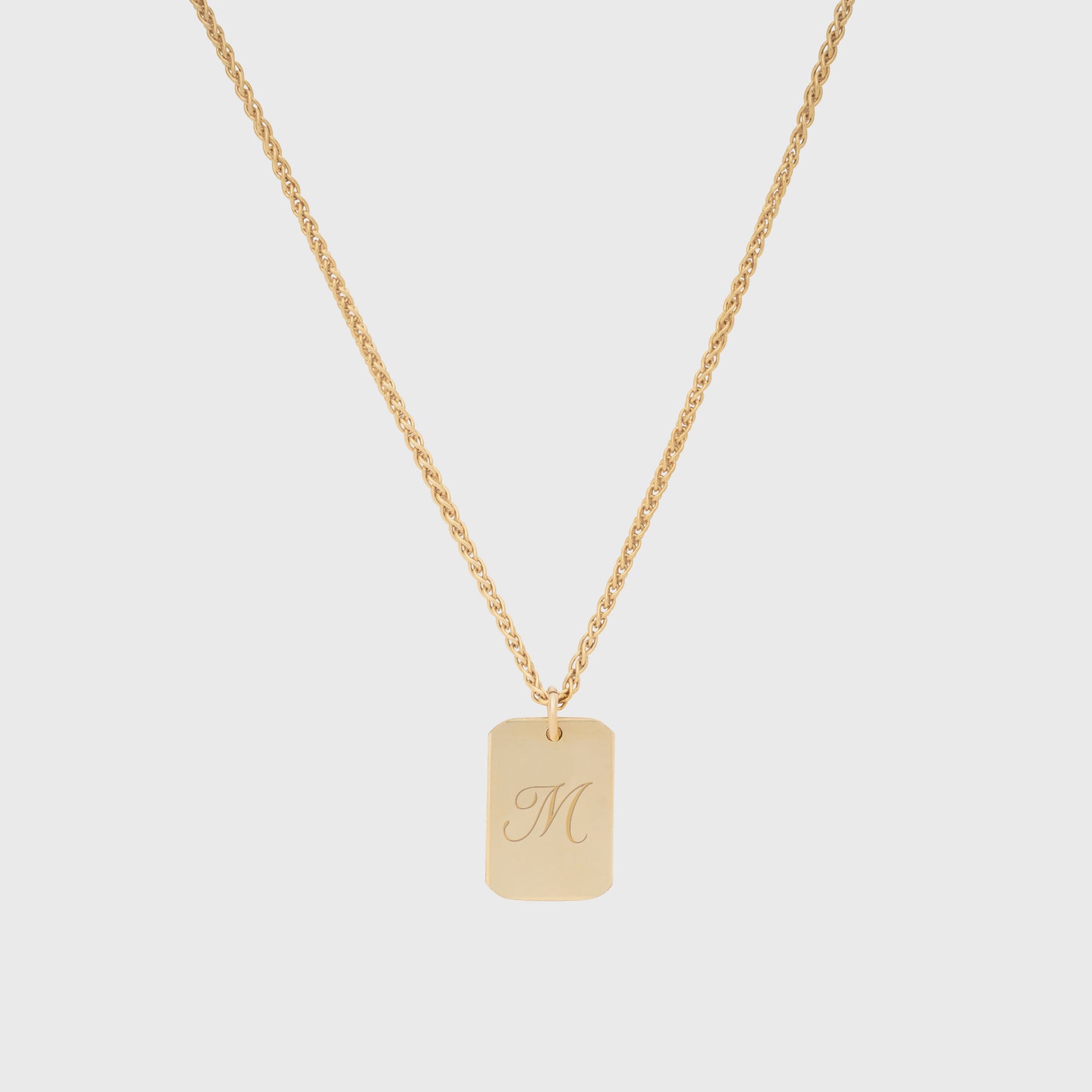 dog tag initial necklace