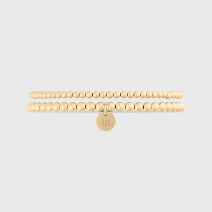 old english initial juno double bracelet stack (3+4mm)