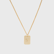 Load image into Gallery viewer, dog tag initial necklace
